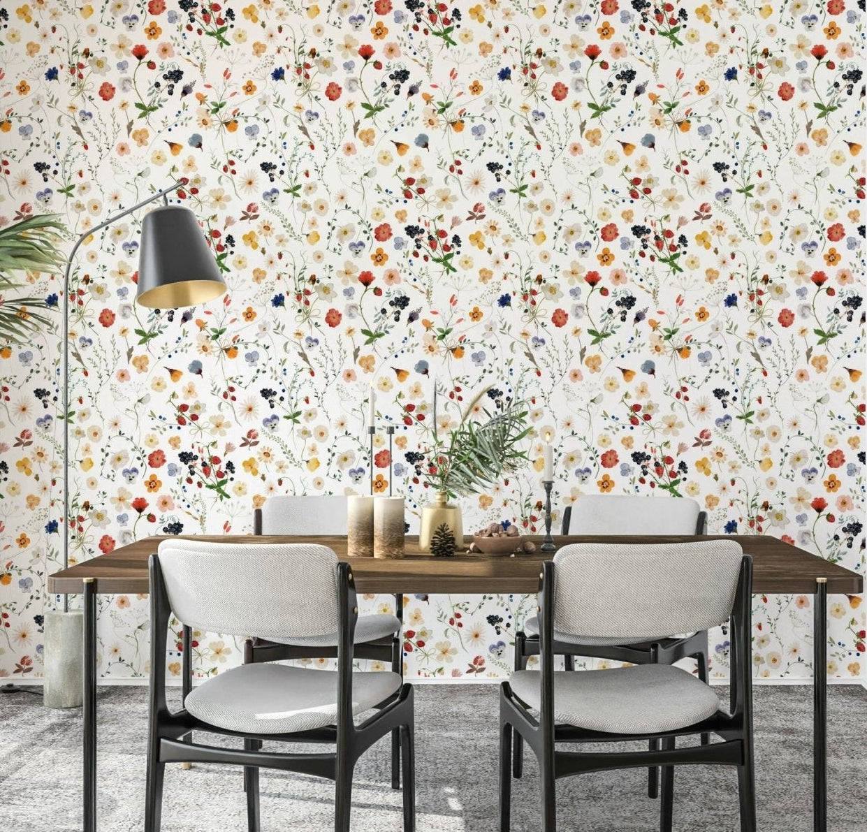 Artistic floral mural Wildflower Whimsy Meadow nature inspired., GD7164