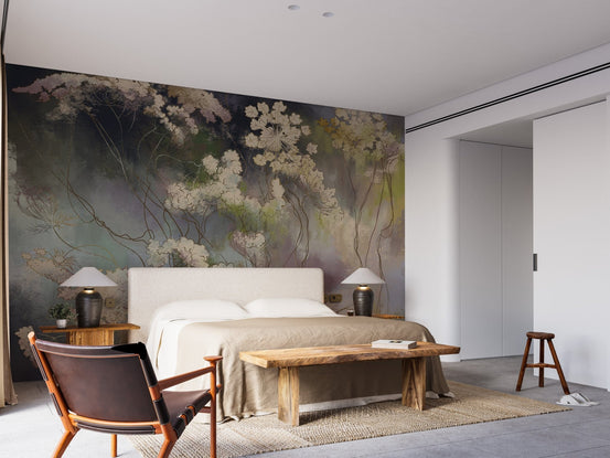 Subtle wildflower accents wall mural, B434A