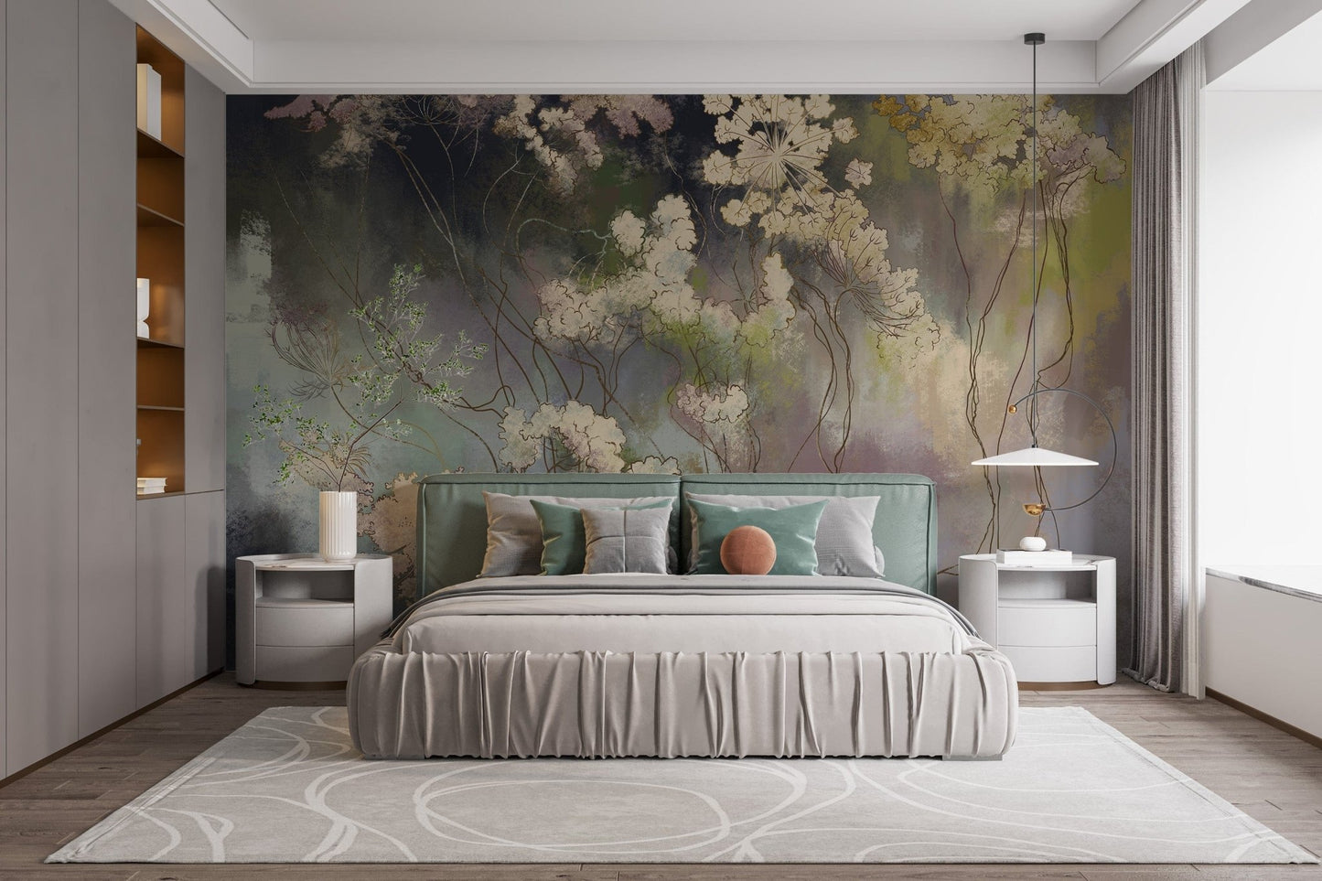 Whispering wildflowers wall mural design