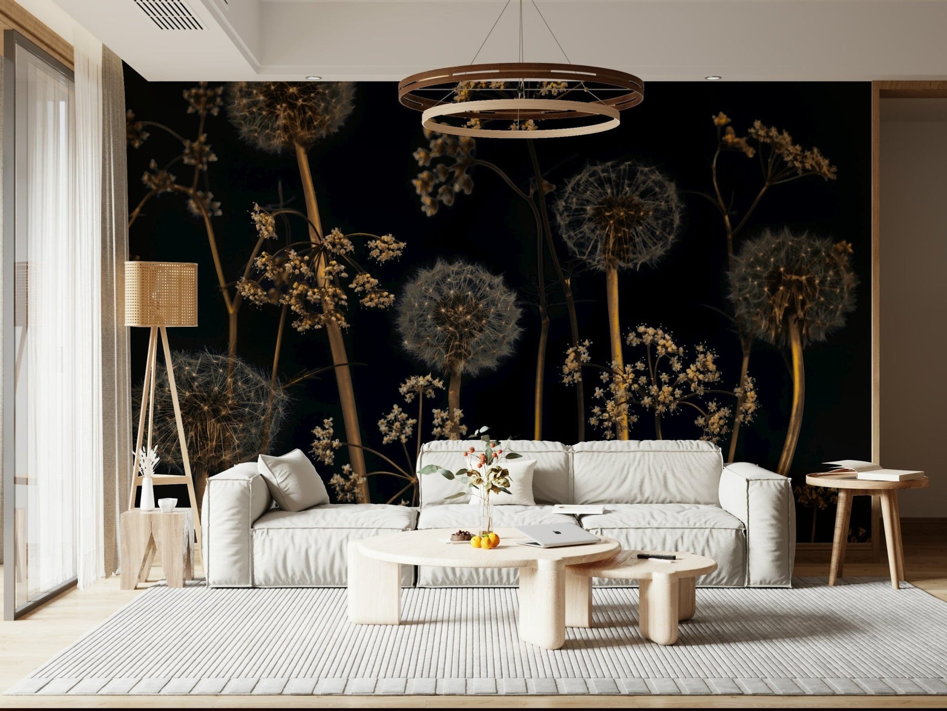 High-contrast floral wall art, Wildflower Wonderland product.
