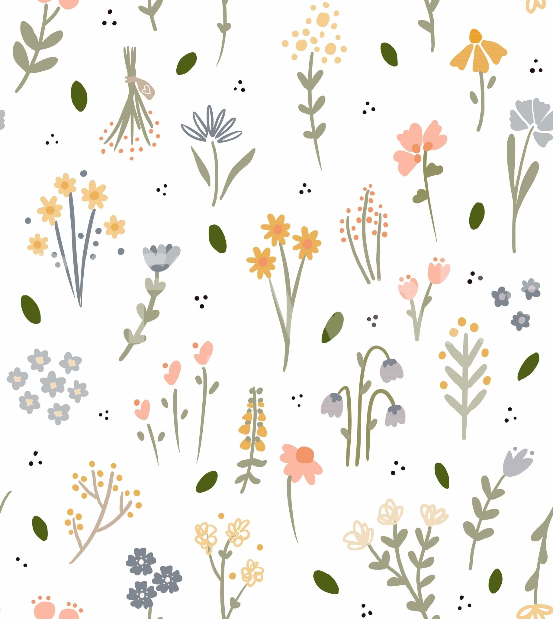 Whimsical spring flower art


