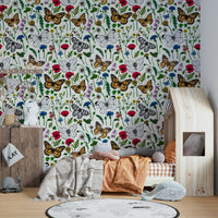 Scenic wildflowers and butterflies wall decor.

