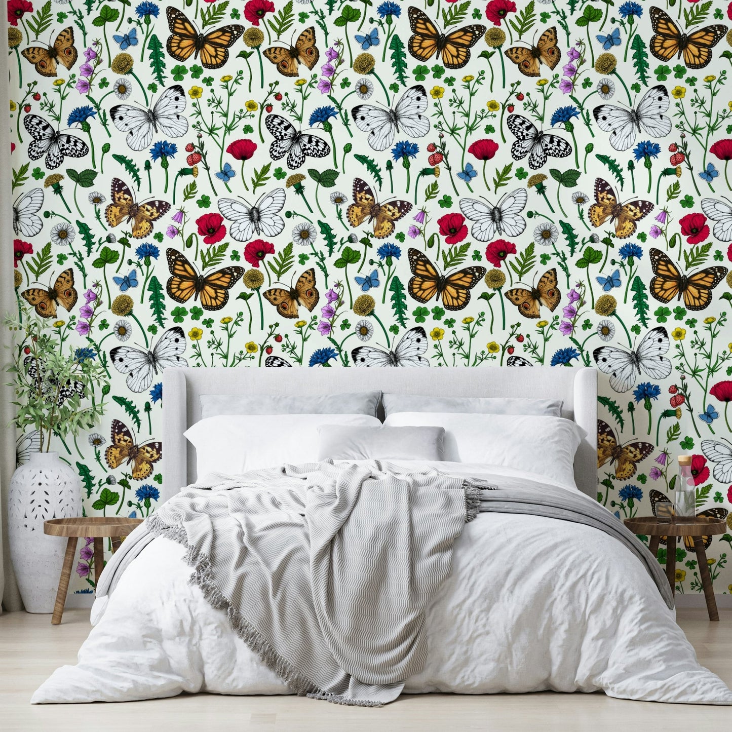 Stunning wildflower and butterfly mural wallpaper.

