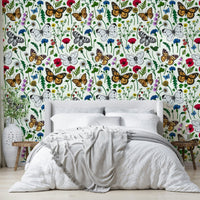 Stunning wildflower and butterfly mural wallpaper.

