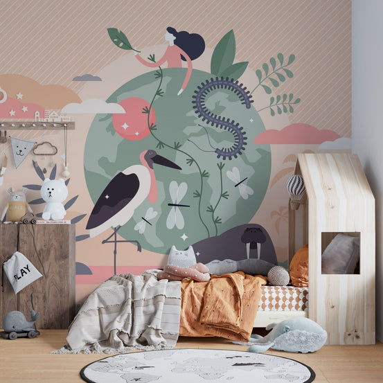 Minimal wildlife mural A771