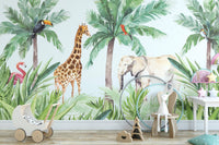 Watercolor Wildlife in Forest Wallpaper, A502