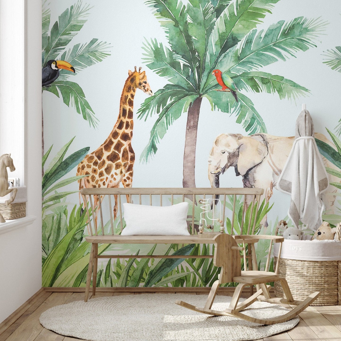 Forest Wildlife Watercolor Mural, A502