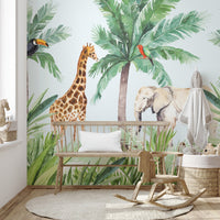 Forest Wildlife Watercolor Mural, A502