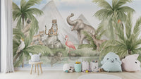 Majestic wildlife in a lush forest wallpaper mural