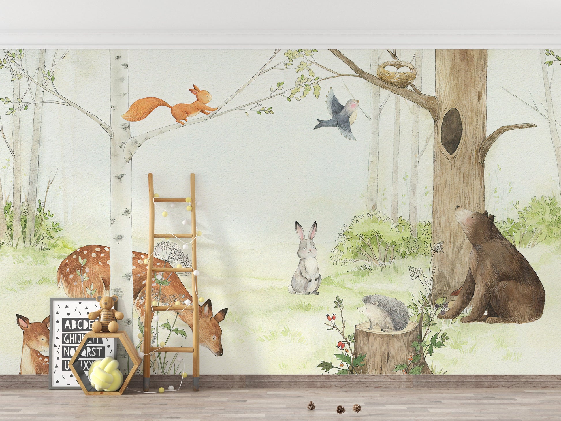 Animals Enjoying Forest Wallpaper Mural - Giffywalls