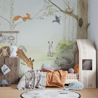 Animals Enjoying Forest Wallpaper Mural - Giffywalls