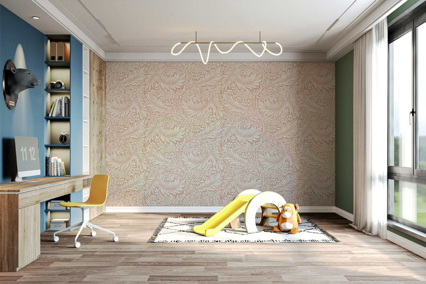 The room's lighting highlights the classic feel of the pattern. GD3794


