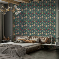 The image shows a repeating Persian-style design with flowers and leaves.

