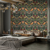 The room's lighting highlights the classic feel of the pattern.

