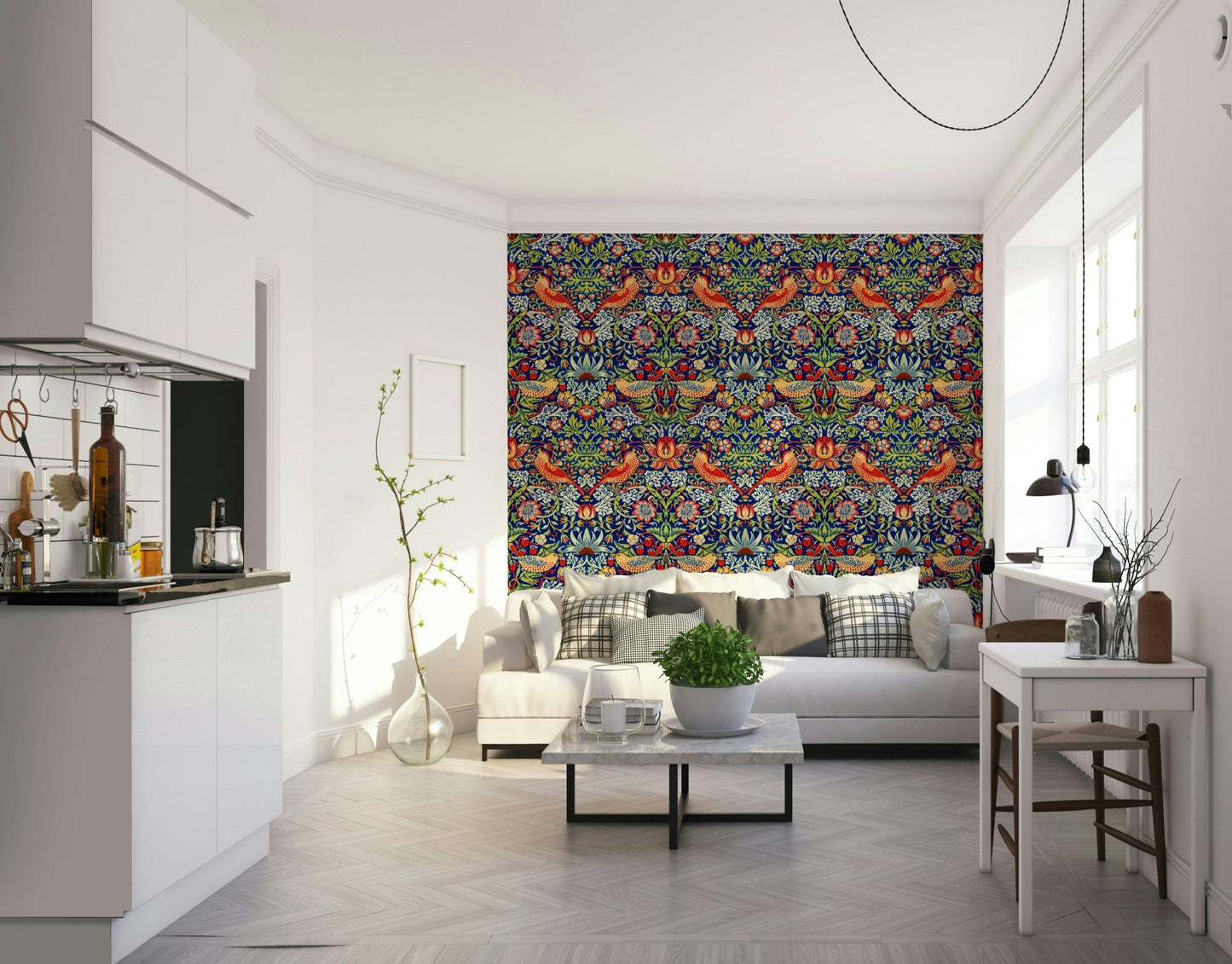 The colors are soft and classic, in a floral motif.

