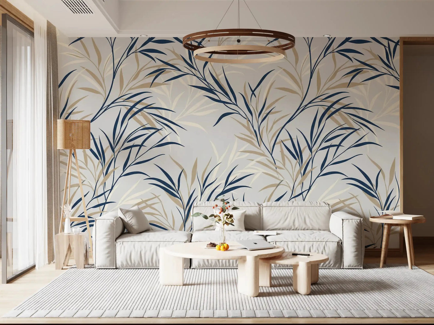 Flowing branches define this Willow Branch Serenity wall mural design, GD9032
