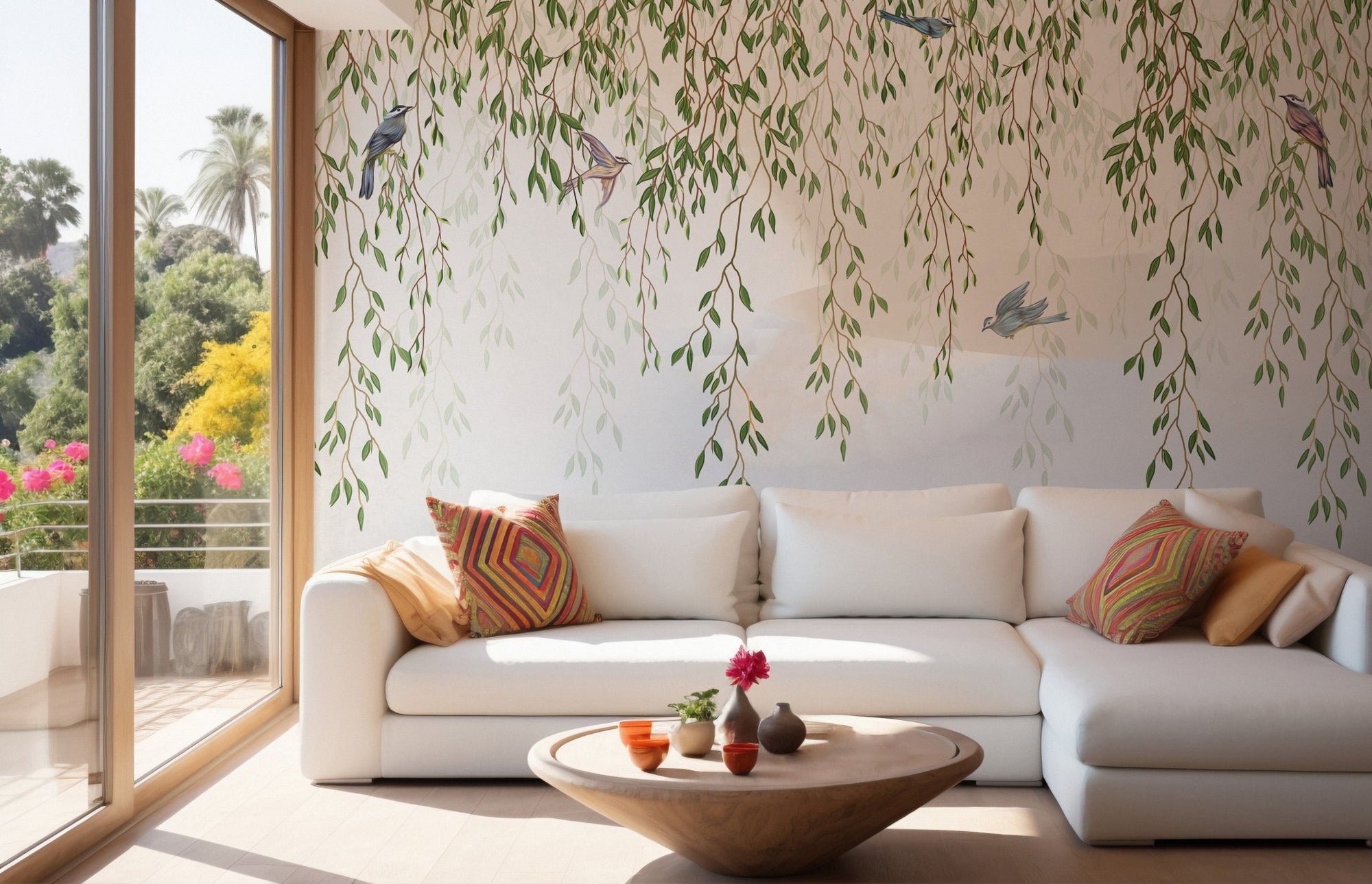 Willow Branches & Birds Wallpaper Mural A288