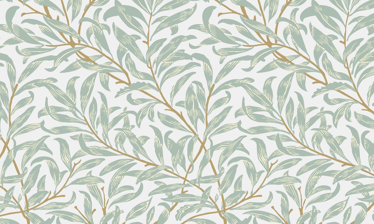 Abstract Green Leaves Wallpaper Murals