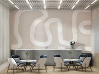 A peaceful abstract design mural on decorative wallpaper.

