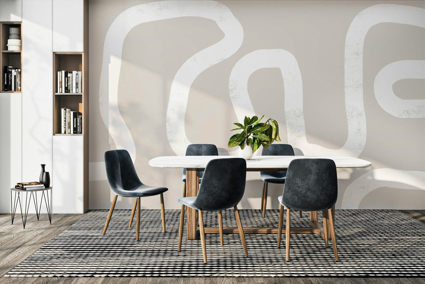 An artistic nature inspired mural for home decor.

