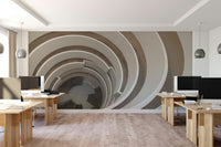 Artistic stairs wall mural with swirl view

