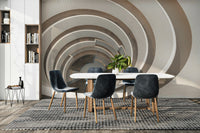 Downward spiral stairs wallpaper mural

