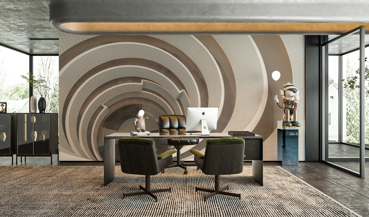 Elegant winding stair mural for homes

