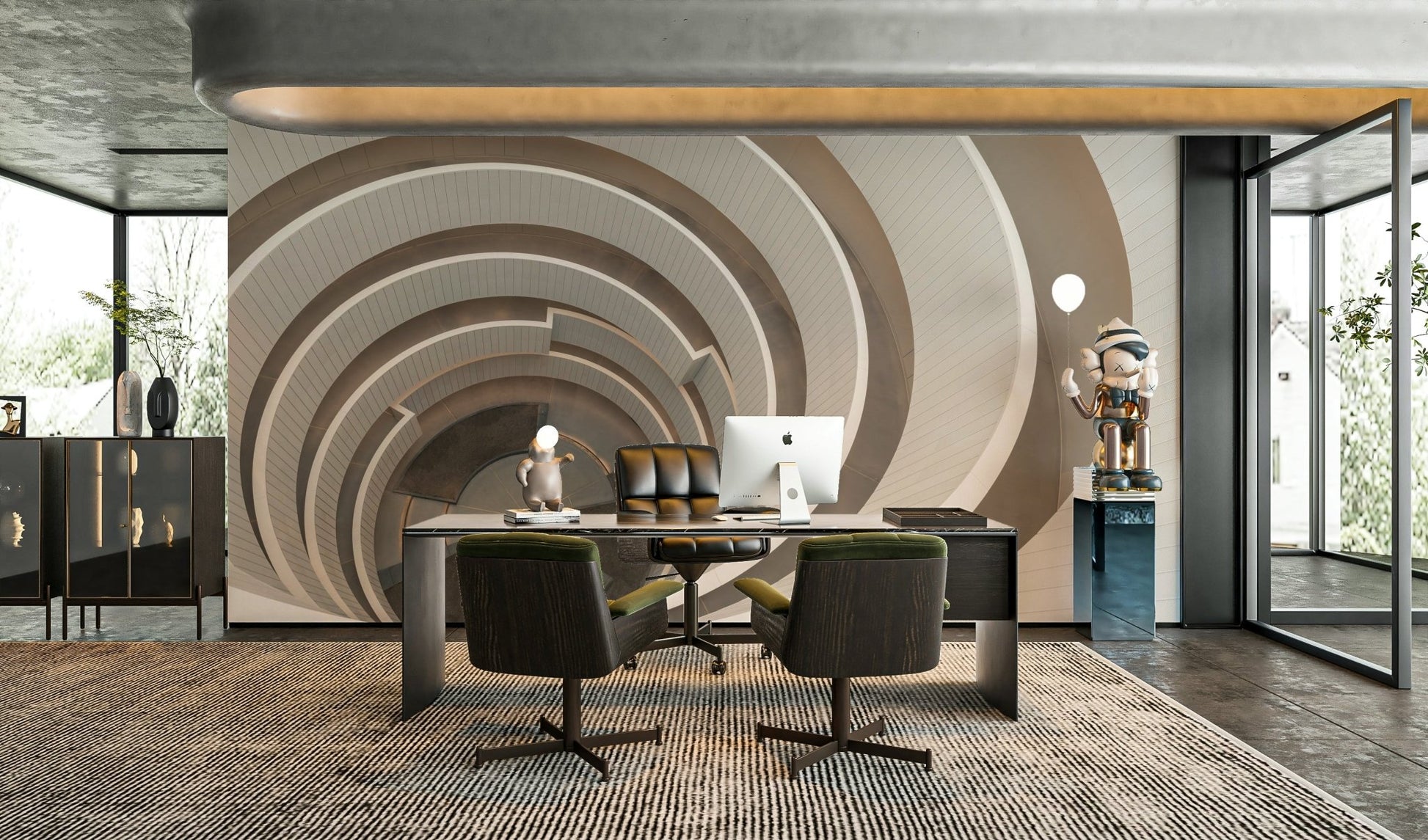 Elegant winding stair mural for homes

