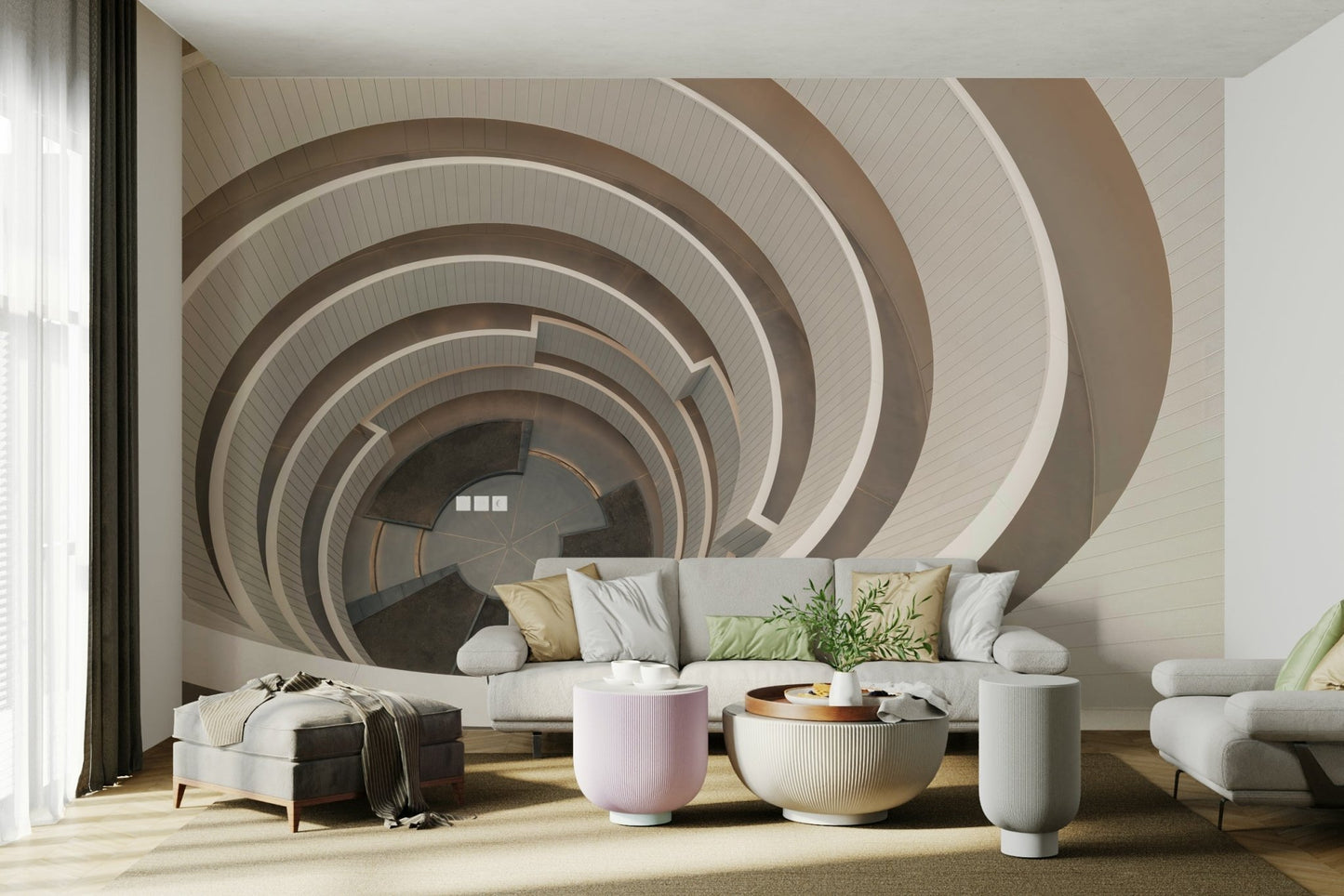 Staircase illusion mural for interiors

