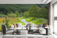 Detailed nature vista on the Winding Way Serenity Wall Mural print.