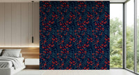 Winter Berries Wallpaper wallpaper mural for a guest room wall.