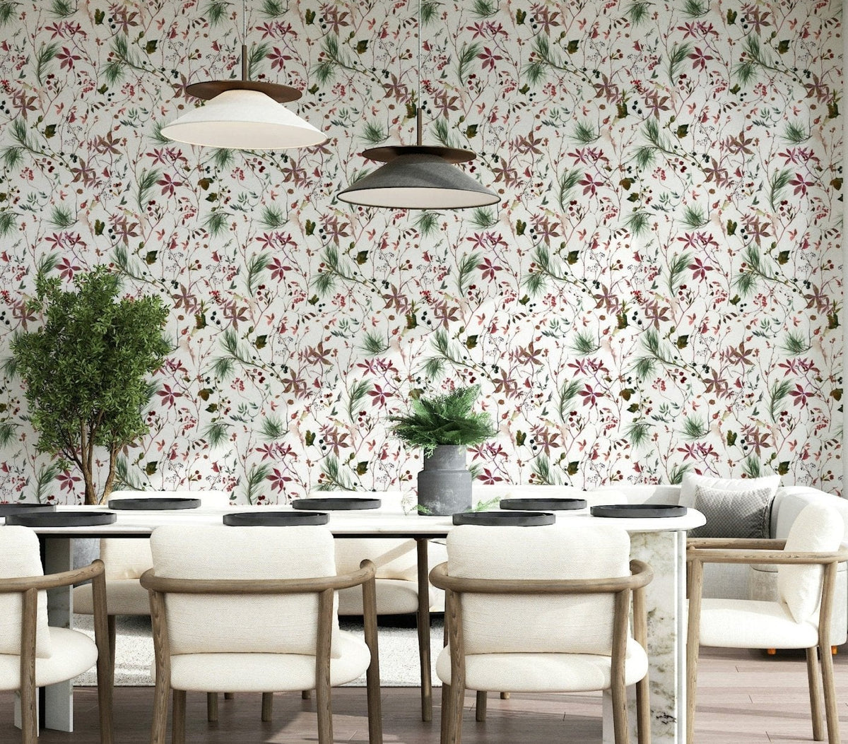 Artistic Winter Berries Watercolor wallpaper fine detail graphic design., GD7174