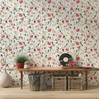 Lovely Winter Bloom Watercolor wall paper product rich with color., GD7204