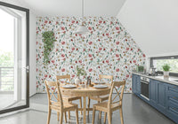 High quality Winter Bloom Watercolor removable wallpaper texture., GD7204