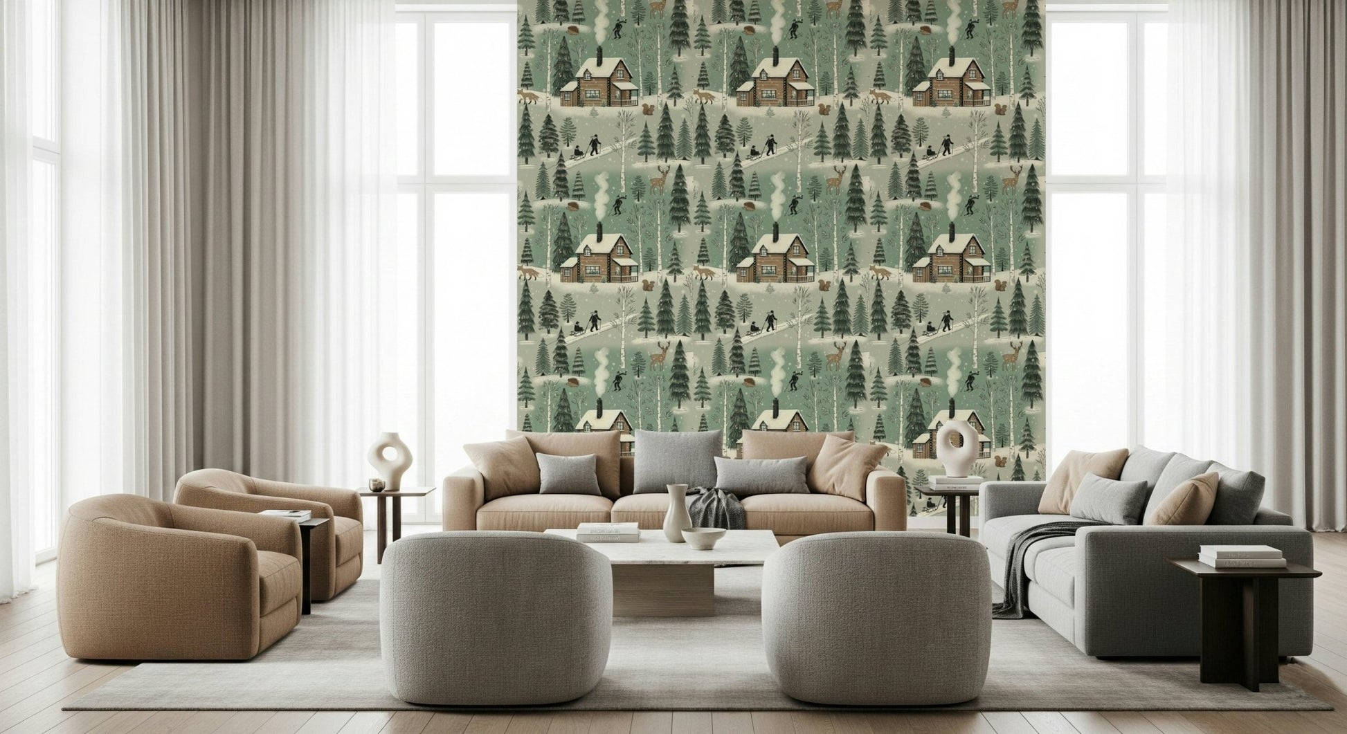 An artistic nature inspired mural for home decor.