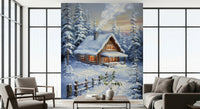 Winter Cabin Retreat Wall Mural