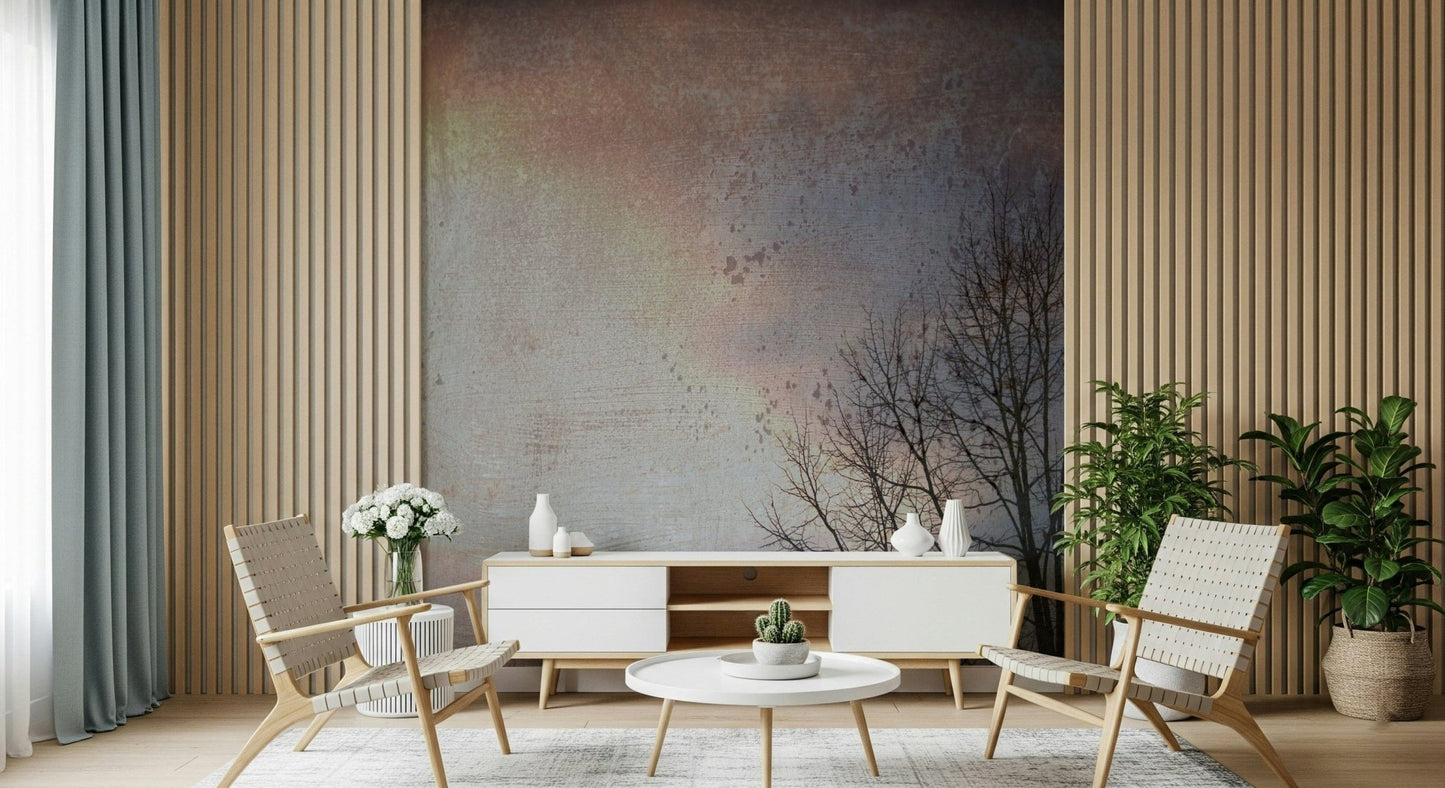 Wall covering, Winter Day product, wintry feel, faded elegance, natural branches.