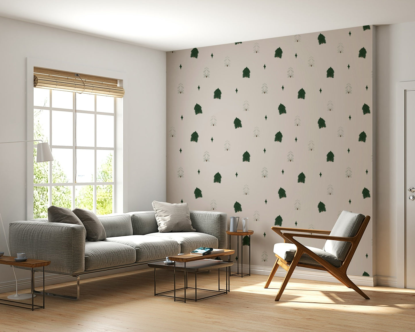 Cozy interior Winter Forest Dreams Wallpaper design backdrop., GD6535