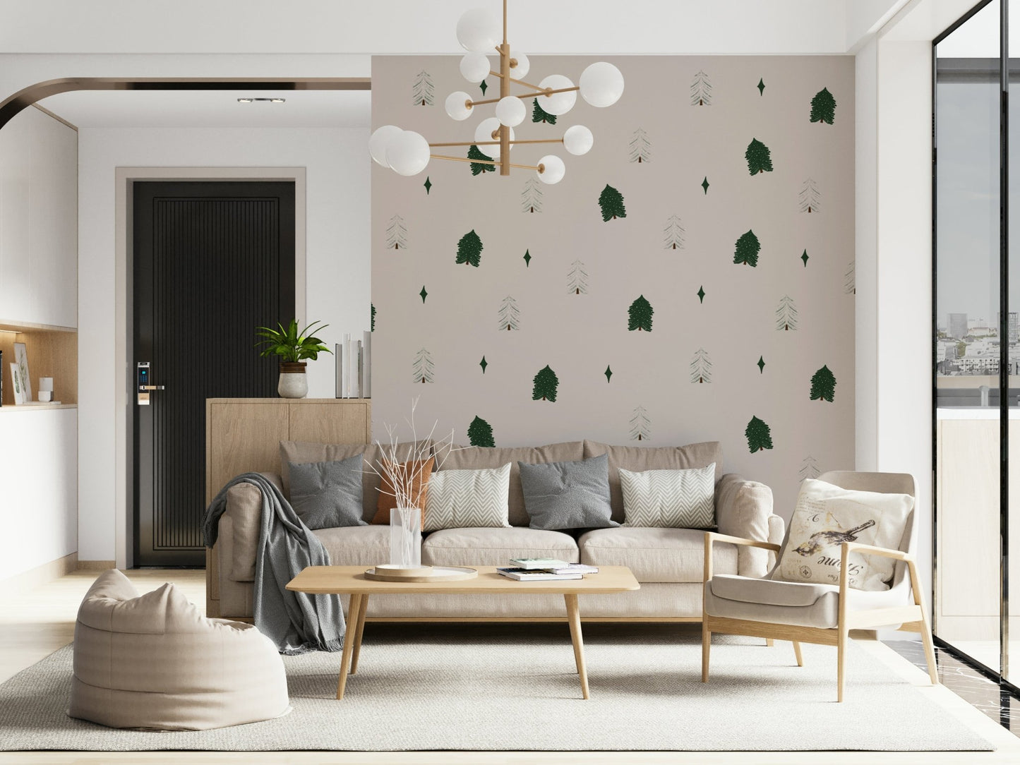Unique seasonal Winter Forest Dreams Wallpaper wall decor., GD6535