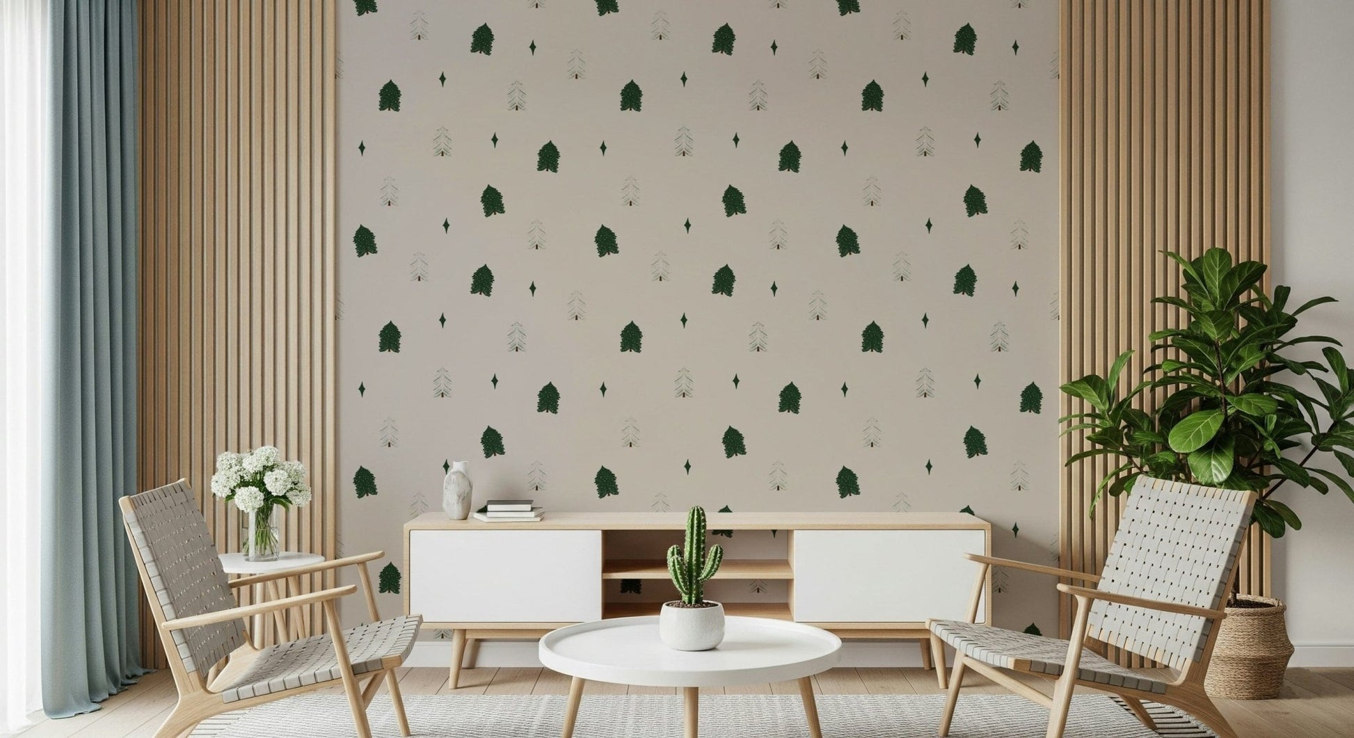 Peaceful subtle Winter Forest Dreams Wallpaper festive aesthetic., GD6535
