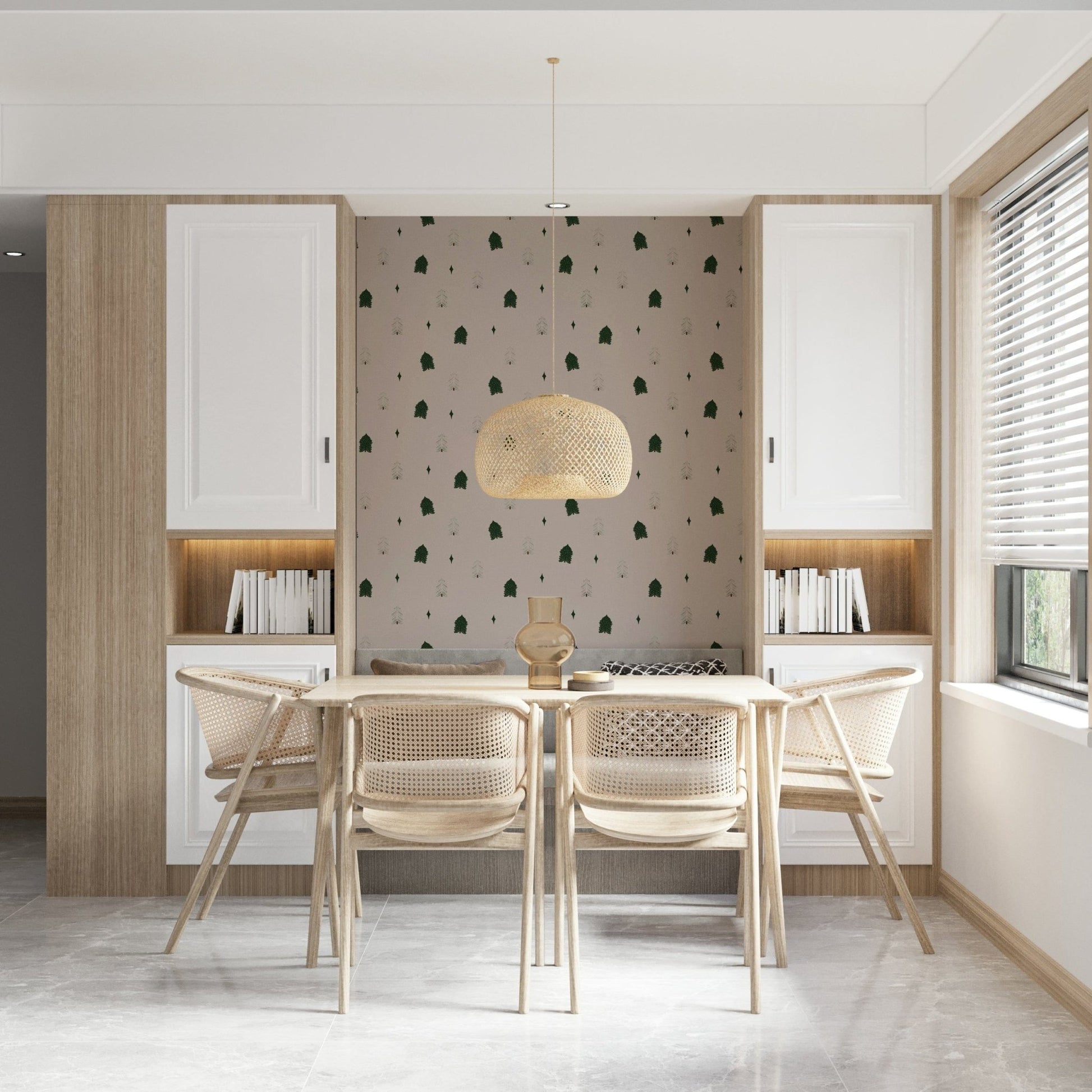 Stylized forest Winter Forest Dreams Wallpaper design visual., GD6535