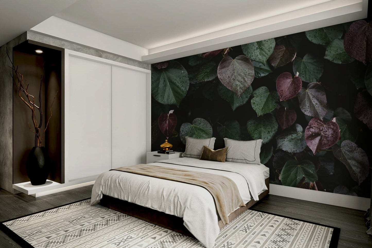 An artistic frozen nature mural for home decor.

