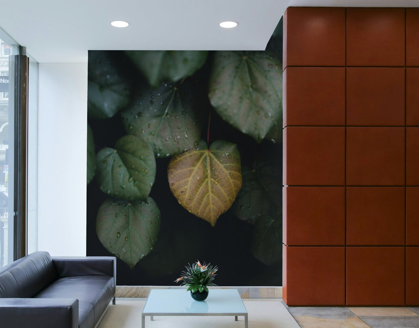 A contemplative natural theme wallpaper mural for a feature wall.

