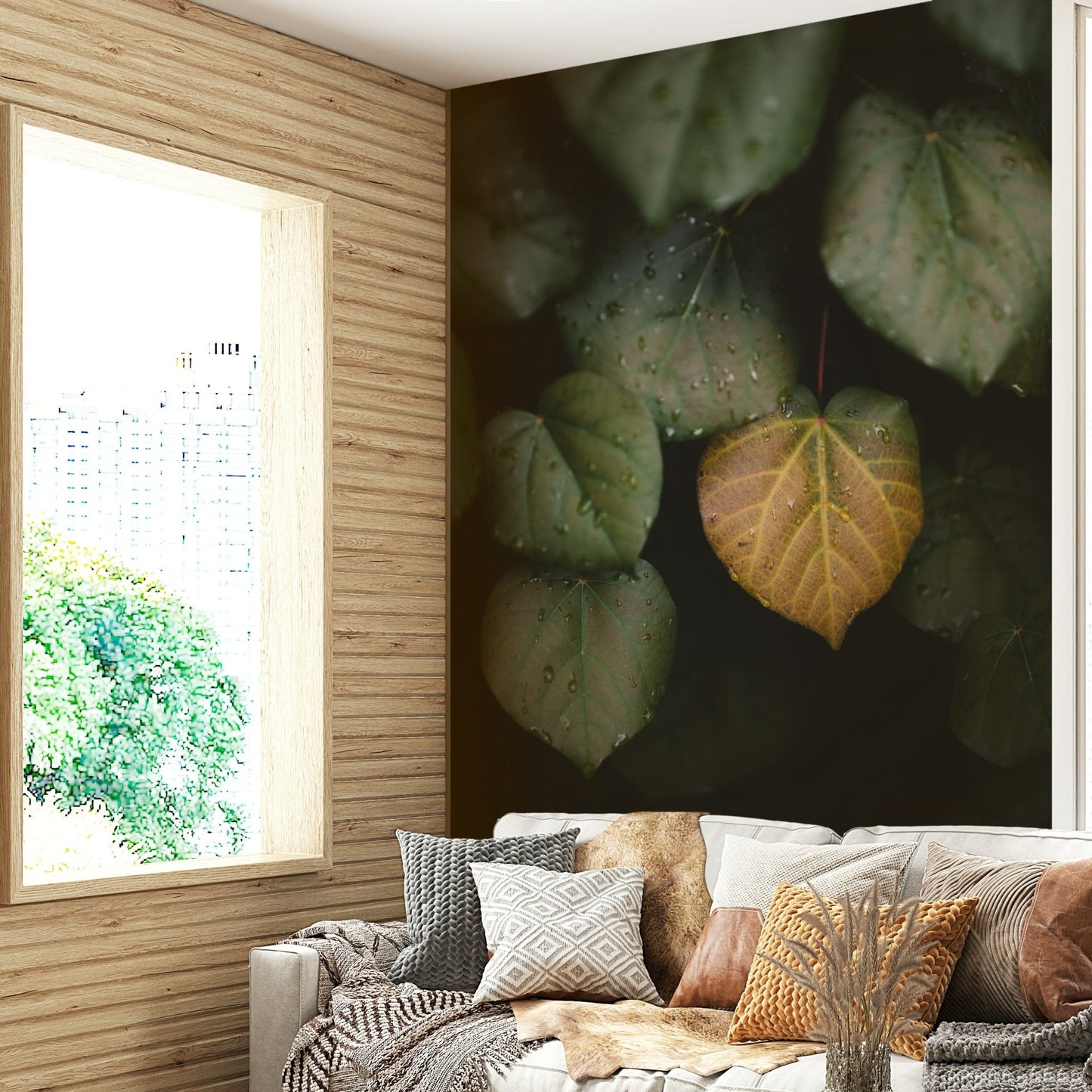 An artistic nature inspired mural for home decor.

