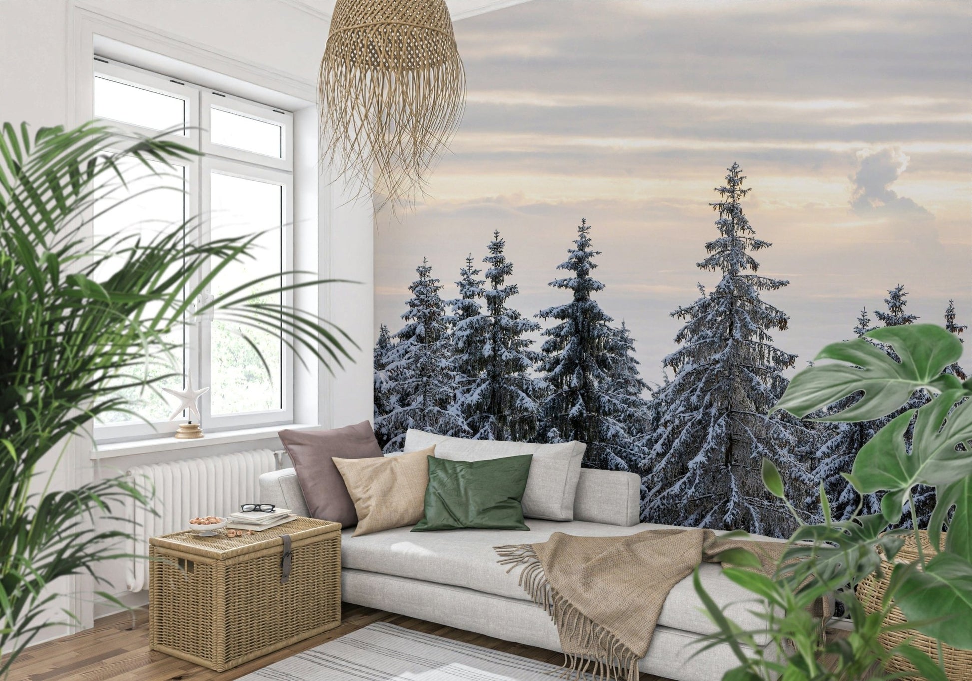 Winter Pine Serenity Wall Mural