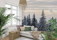 Winter Pine Serenity Wall Mural