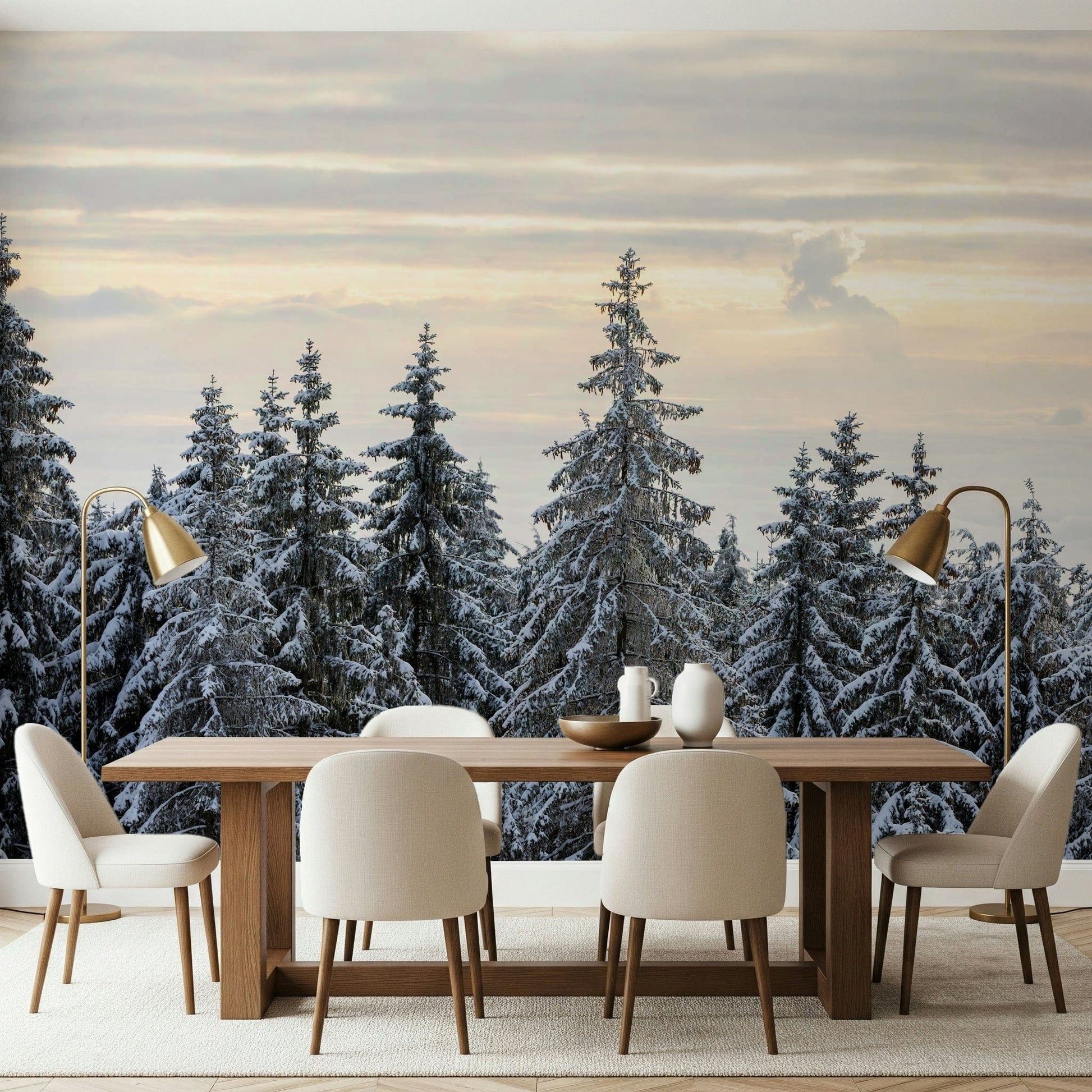 Winter Pine Serenity Wall Mural