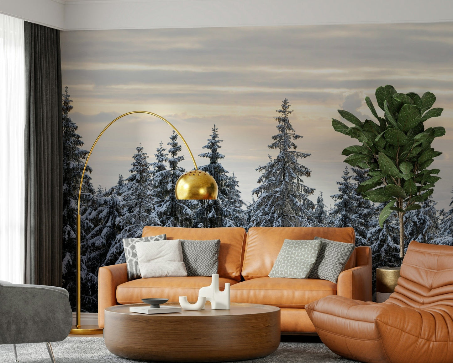 Winter Pine Serenity Wall Mural