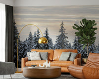 Winter Pine Serenity Wall Mural