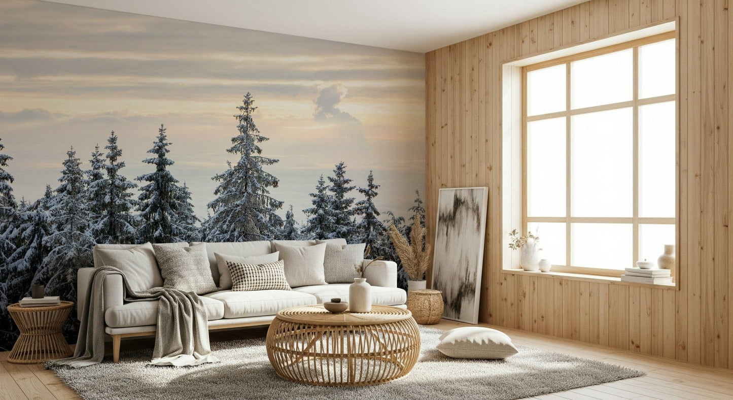 Winter Pine Serenity Wall Mural